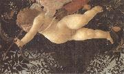 Sandro Botticelli Detail of Cupid with eyes bandaged,shooting an arrow at Chastity oil painting artist